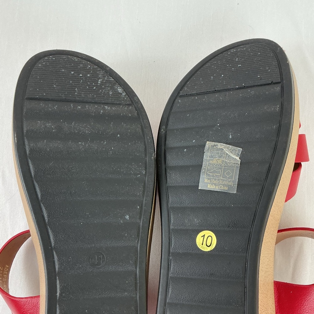 Spring Step Patrizia Red Wedge Sandals - Picture 8 of 9